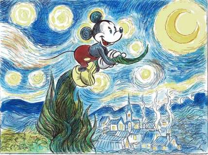 Mickey Mouse inspired by Vincent Van Gogh - Original Painting - Tony Fernandez - Art acrylique | Catawiki