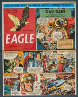 Dan Dare/Eagle front cover original artwork by Harold Johns and Greta… | Comic Book Auctions ltd