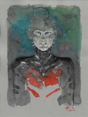 Tyler Crook | Pinhead : Hellraiser - Toned Paper Original Art Sketch | Tyler Crook