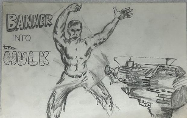 Estate Find Vintage Original Hulk Pencil Drawing Bruce Banner Comic Art 10.5x7 | eBay US (Buy It Now)