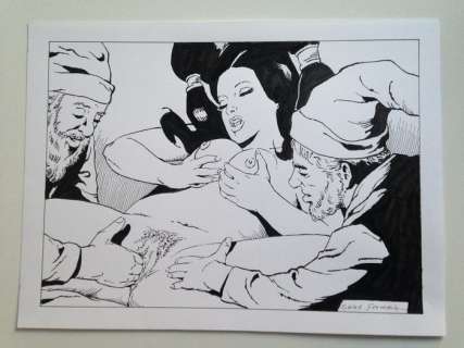 Fisting - Illustrazione Originale "Biancaneve e.. il gioco preferito dei Nani" firmata - Loose page | Catawiki