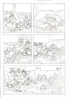 Antonio Carrillo - Original Page - Donald Duck - Paleolithic Age