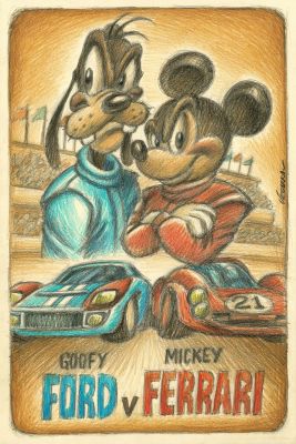 Mickey & Goofy “Ford v Ferrari” | Corner4art