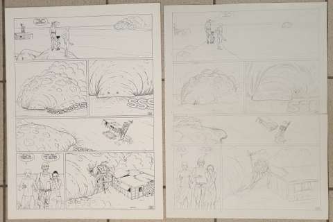 Léo - Crayonné original + planche originale - Bételgeuse T1 - La Planète - (2000) | Catawiki