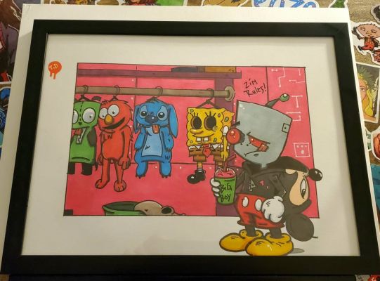 Thatdude | (9x12in) Invader Zim and SpongeBob artwork | Raremarq (Buy It Now)