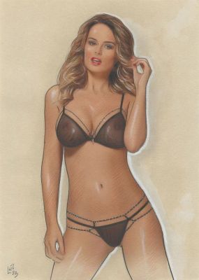 Fabrice Le Hénanff = Pin-Up, Dessin Original En Couleurs Directes. Dimensions : 21 Cm X 29,5 Cm. | Lot 252 : Fabrice Le Hénanff = Pin-Up, dessin original en couleurs directes.… | Septimus