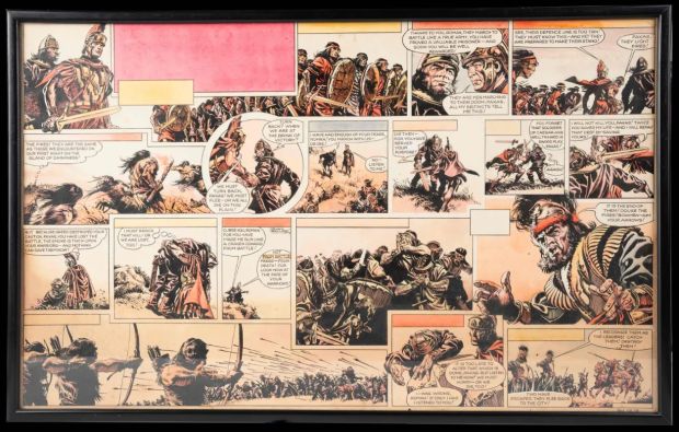 Lot 343 - Frank Bellamy Eagle Magazine Vol 14 #4 "Heros The Spartan: Episode 14" Two Page Original Art (Longac | Stanley Gibbons Baldwin’s