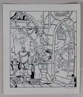 Hanco Kolk - Gilles de Geus - Originele tekening van Drebbel in zijn atelier - Size 25.5 x 21.5 cm - (1998) | Catawiki