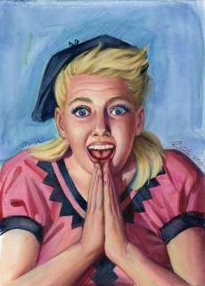 Steve Rude | Sundra Wearing a Beret Watercolor Painting | Steve Rude