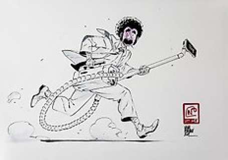 Nicolas Petrimaux - Illustrazione Originale - "The dust emergency" - china - A3 - Loose page - Other (2019) | Catawiki