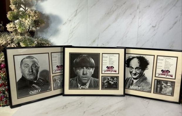 Three Stooges~ Moe Curly Larry ~Toon Art Framed Wall Art~1998 ~ COA ~Set Of 3 | eBay US (Buy It Now)