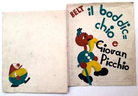 Bruno Angoletta - Filastrocche di Belt - Il boddicchio e Giovan Picchio" - Originale di copertina e retro - First edition | Catawiki