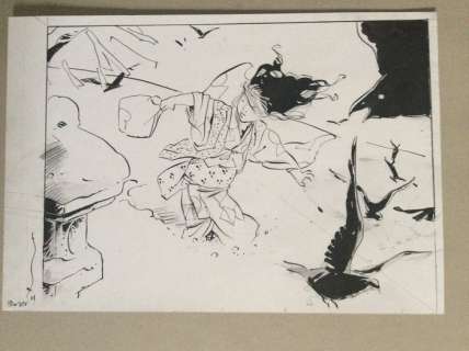 Michetz, Marc - Dessin original - Enfant et oiseaux - (2011) | Catawiki