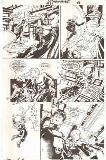 Jeff Moy - Legionnaires #61 p. 9 - lots of heros action - 1998 signed