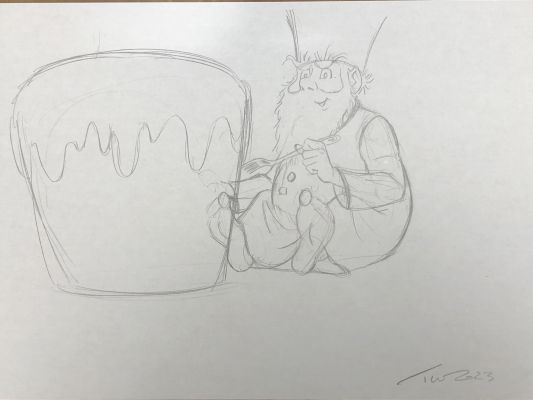 DESSIN ORIGINAL DE TURF POUR LA NEF DES FOUS : LE ROI ET SON GATEAU | Pulp’s