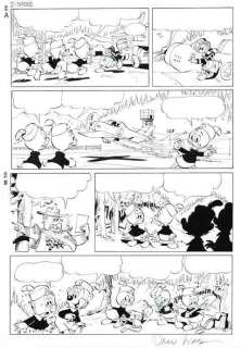 Jippes, Daan | Original page  - Donald Duck / The Junior Woodchucks of the World  - Where there’s smoke  - (2007) | Catawiki