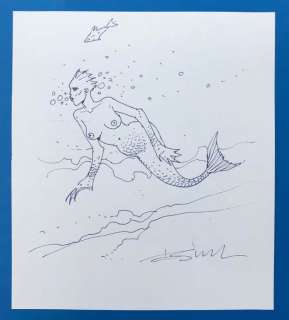 Bilal, Enki - Dessin original - Sirène - (années 1980) | Catawiki