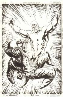 Dan Parsons, Yanick Paquette - gambit #24 unpublished cover - gambit vs. New son - 2001 signed