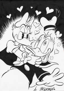 Bas Heymans - Donald Duck - "In Love" - Original Preliminary Art | Catawiki