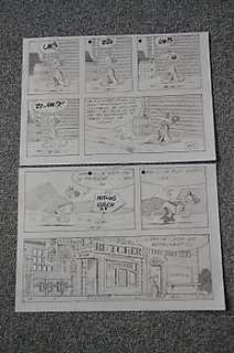 De Groot, Bob - 2x Planche originale crayonnée - Rantanplan - Le Bêtisier - (années 1990)