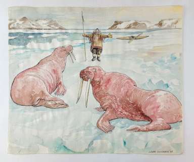 Laura Zuccheri - Illustr. Origin. "Eskimo" - Firmata - Loose page - First edition - (1998) | Catawiki