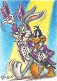 Bugs Bunny and Daffy Duck - Looney Tunes - Original Drawing - Joan Vizcarra Signed - Loose page - Original Art | Catawiki
