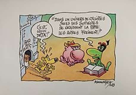 Mandryka, Nikita - Dessin original couleur - Le Concombre masqué - Dans un Univers de cyclistes... - (2018) | Catawiki