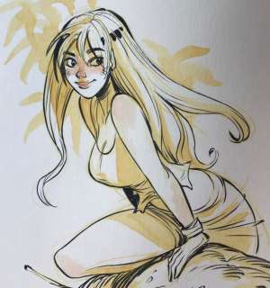 Barbucci, Alessandro - Dessin original en couleur - EkhÃ¶ monde miroir | Catawiki