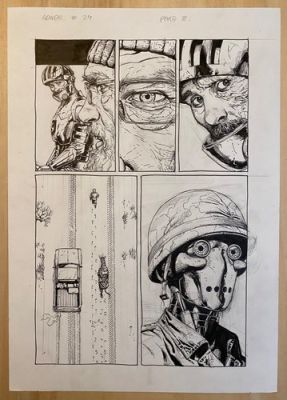 Gary Frank Geiger original comic art #24, p8 Superman, Batman, Hulk artist