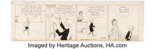 Berndt, Walter - Walter Berndt Smitty Daily Comic Strip Original Art dated 1-24-33 (Chicago Tribune Syndicate, 1933). ...