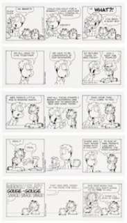 Davis, Jim | Jim Davis Garfield Consecutive Daily Comic Strip Original Art Group of 6 (PAWS, 2001).... (Total: 6 Original Art) | Heritage