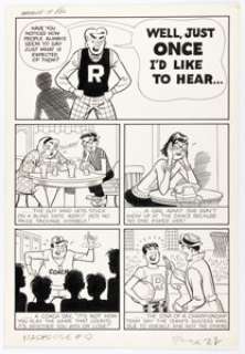 Bob White Archie’s Madhouse #8 Complete 2-Page Story "Well, Just Once I’d Like To Hear..." Original Art (Archie, 1960). (Total: 2 Original Art) | Heritage