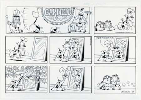 Jim Davis Garfield Sunday Comic Strip Original Art dated 1-25-09 (PAWS, 2009). | Heritage
