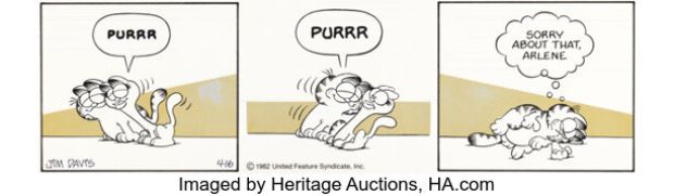 Jim Davis Garfield Daily Comic Strip Original Art dated 4-16-82 (United Feature Syndicate, 1982). | Heritage