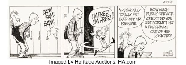 Jerry Scott and Jim Borgman Zits [Freed Freshman] Daily Comic Strip Original Art dated 4-3-15 (King Features Syndicate, 2015). | Heritage