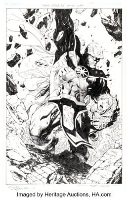 Jim Lee and Scott Williams Justice League #2 Variant Cover Original Art (DC, 2018). | Heritage