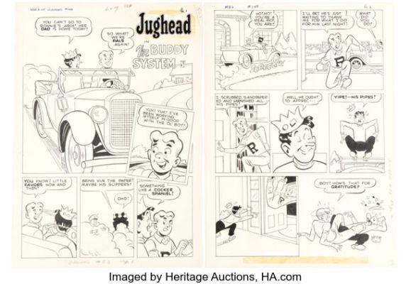 Samm Schwartz Archie’s Pal Jughead #53 "The Buddy System" Complete 6-Page Story Original Art (Archie, 1959). (Total: 6 Original Art) | Heritage