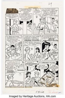 Dan DeCarlo and Jim DeCarlo (attributed) Josie and the Pussycats #89 Archie Hostess Twinkies Complete 1-Page Ad "Hopping Mad" Original Art and Color Production Film Group of 2 (Archie, 1976). (Total: 2 Original Art) | Heritage
