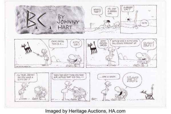 Johnny Hart B.C. Sunday Comic Strip Original Art and Color Guide dated 6-2-96 (Creators Syndicate, 1996). (Total: 2 Original Art) | Heritage