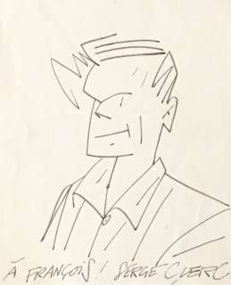 Serge Clerc - Dessin original - Phil perfect portrait - Loose page | Catawiki
