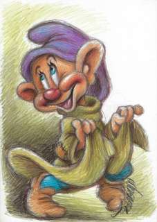 DOPEY - Snow White and the Seven Dwarfs - Original Drawing - Joan Vizcarra - Original Art | Catawiki