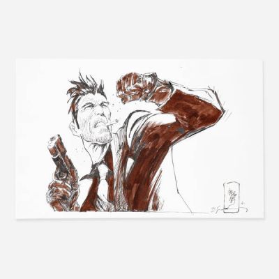Jordi Bernet And Bill Sienkiewicz | Lot 290 - Topedo Illustration Original Art | Landry Pop Auctions
