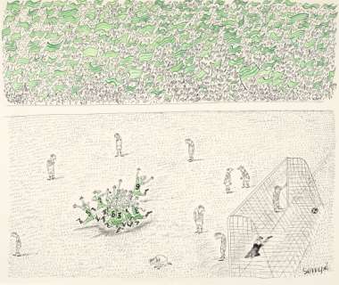 Jean-Jacques Sempé Né En 1932 Le But Encre de Chine Et Aquarelle Sur Papier Pour Un Dessin Publié En 1968 Dans Le Magazine Sp... | Le but | Artcurial