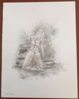 LuÃ­s Royo - Original drawing - Bibliotecaria | Catawiki