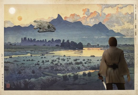 Twin Suns Over the Silent Marsh 双日の湿原 | Corner4art