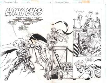 Scott Hanna, Staz Johnson - detective comics #692 pgs. 2 & 3 - batman ‘lying eyes‘ title splash dps - 1995