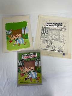 Asterix - Originele covertekening + inkleuring + album - Nieuwe avonturen van Asterix en Obelix (Hero) - Softcover - (1983) | Catawiki