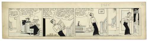 Chic Young Hand-Drawn ’’Blondie’’ Comic Strip From 1935 Titled ’’Post Script’’ | Nate Sanders