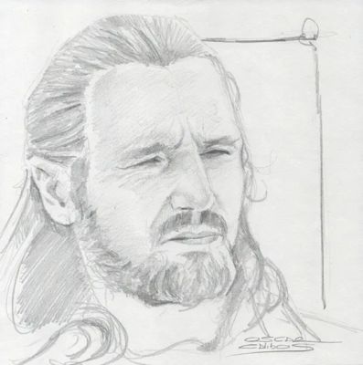 Liam Neeson as Qui-Gon Jinn – Star Wars Portrait | Corner4art