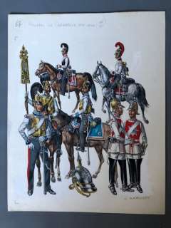 Funcken, Fred - Dessin original couleur - Prusse Les Cuirassiers - (1969) | Catawiki